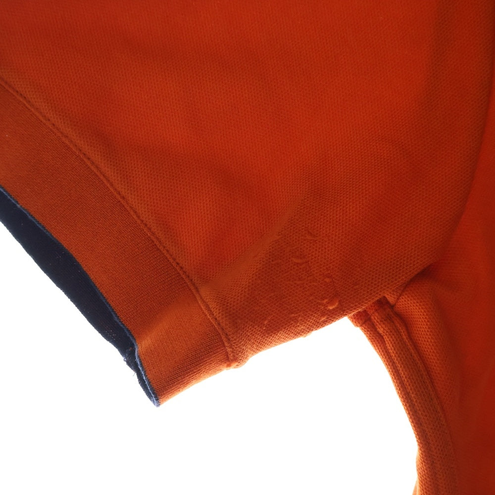 HERMES(エルメス) ポロシャツ 半袖シャツ オレンジ シルバーボタン L