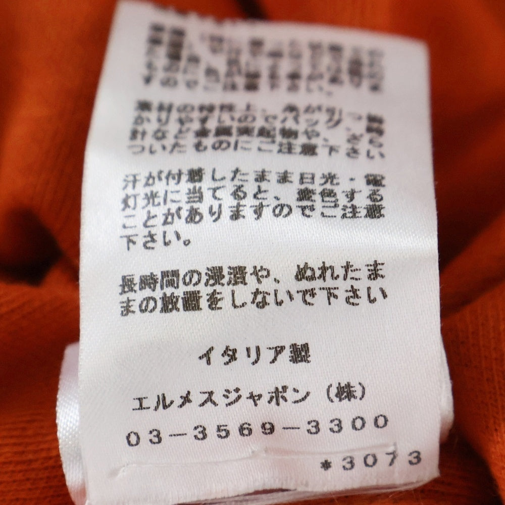 HERMES(エルメス) ポロシャツ 半袖シャツ オレンジ シルバーボタン L