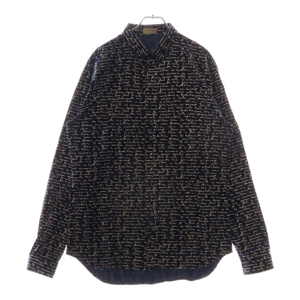 DIOR(ディオール) 16SS 総柄レタリング長袖シャツ 433C529A3328 ネイビー