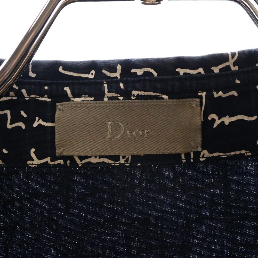 DIOR(ディオール) 16SS 総柄レタリング長袖シャツ 433C529A3328 ネイビー