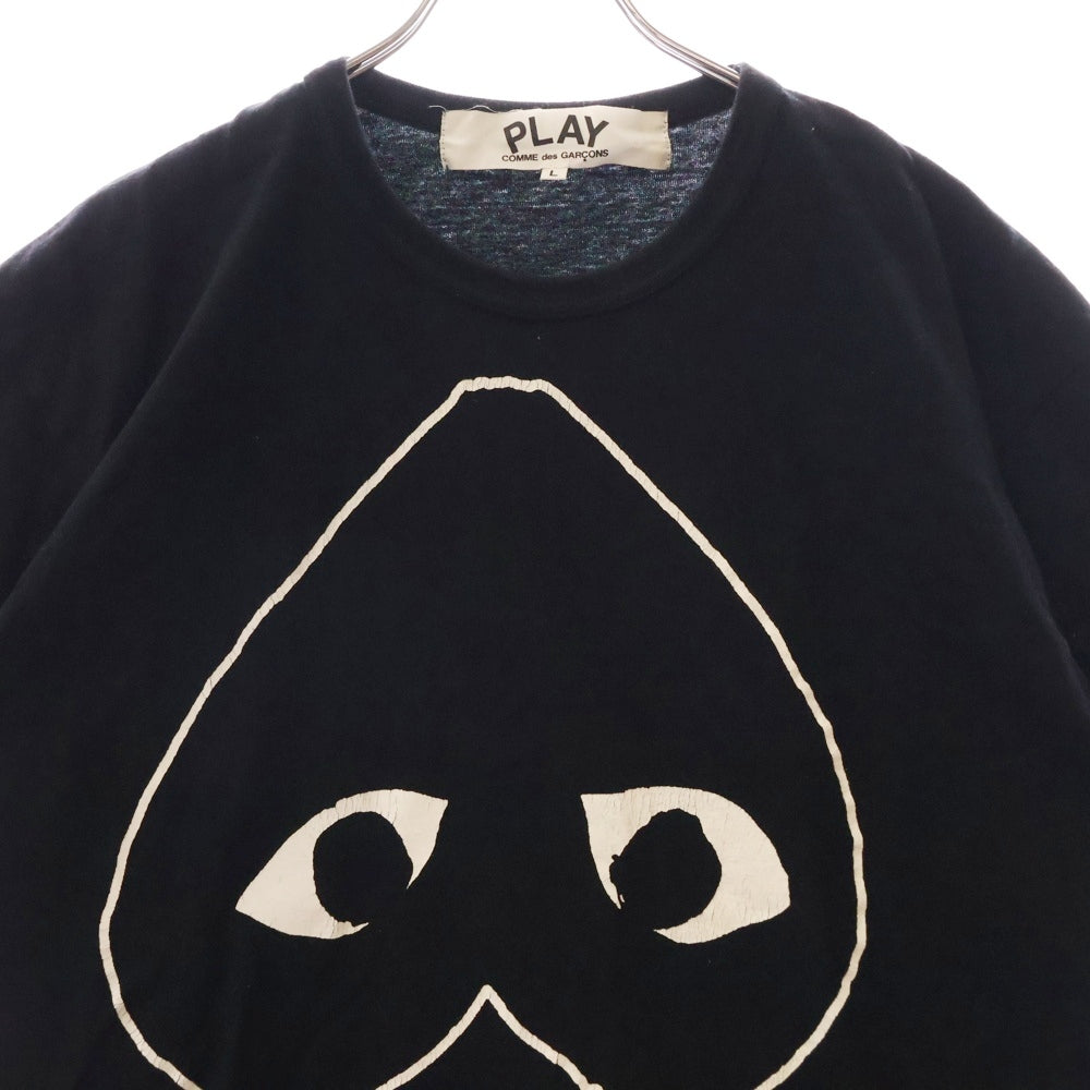 COMME des GARCONS(コムデギャルソン) 逆さラインハート Playロゴ半袖Tシャツ AZ-T114 ブラック