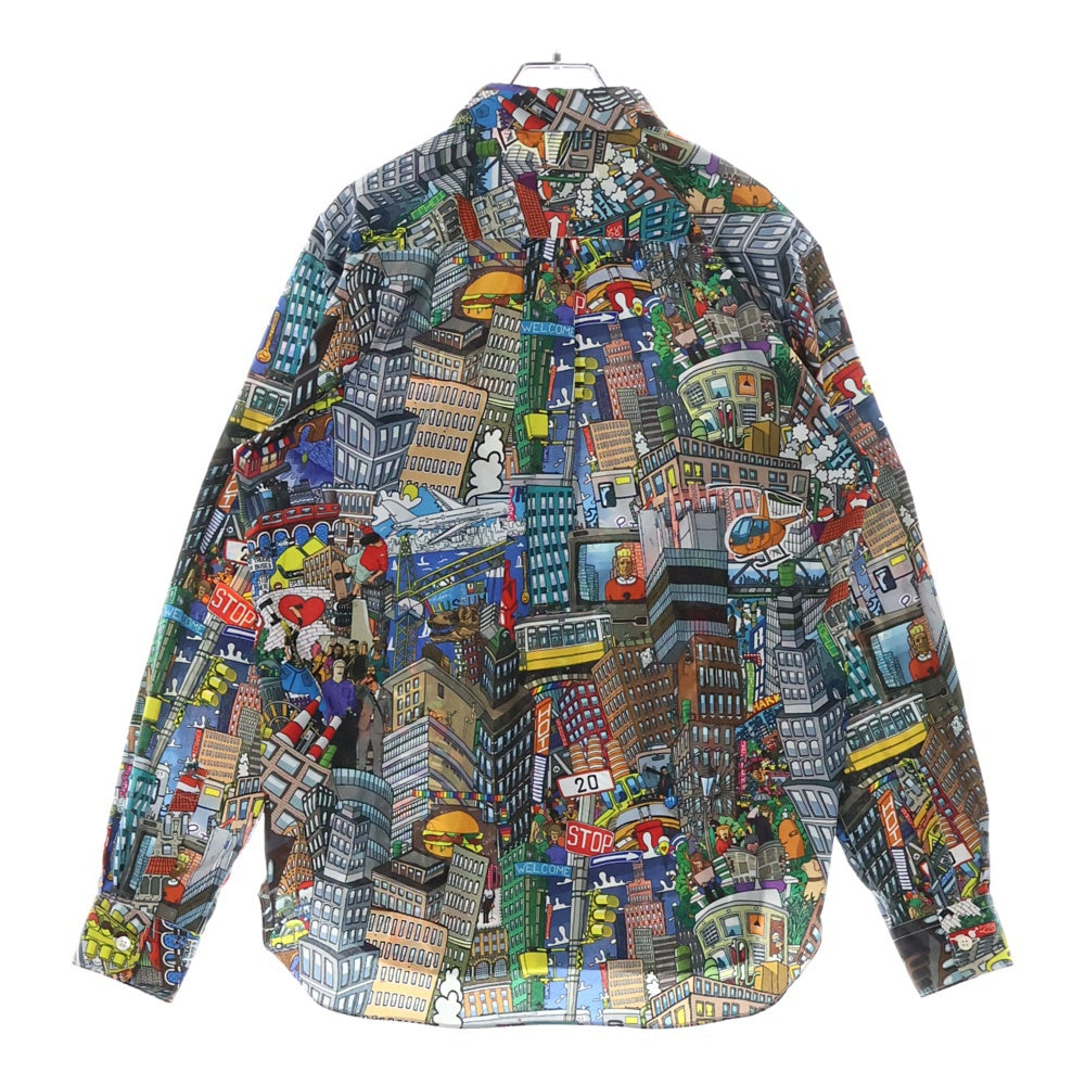 COMME des GARCONS(コムデギャルソン) 20SS グラフィック総柄 プリント ポリエステル ロングスリーブ 長袖シャツ マルチカラー DE-B060