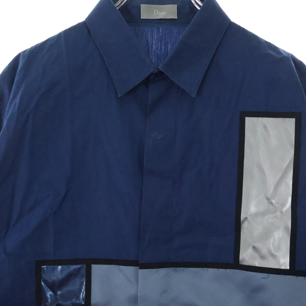 DIOR(ディオール) 14SS パネル切替長袖シャツ ネイビー 463C535W2480
