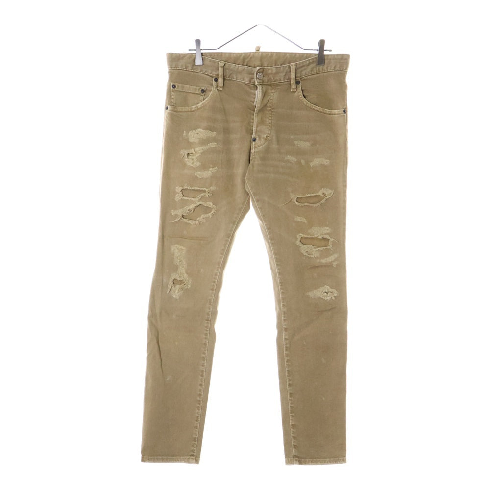 DSQUARED2(ディースクエアード) 21SS TRASH SKATER JEAN スケーター ジーンズ ベージュ コットン S71LB0886