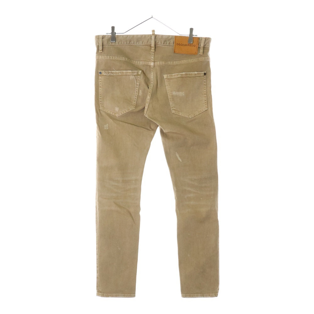 DSQUARED2(ディースクエアード) 21SS TRASH SKATER JEAN スケーター ジーンズ ベージュ コットン S71LB0886