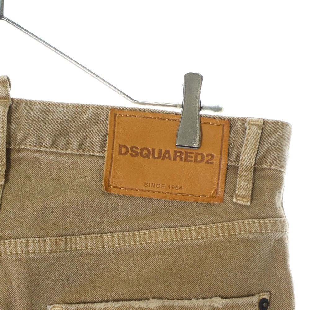 DSQUARED2(ディースクエアード) 21SS TRASH SKATER JEAN スケーター ジーンズ ベージュ コットン S71LB0886