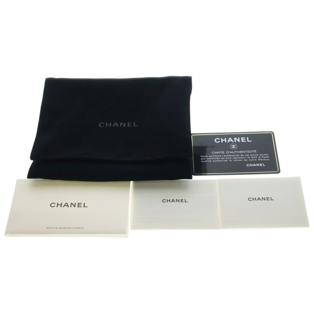 CHANEL(シャネル) マトラッセ 三つ折り財布 コンパクトウォレット ピンク ゴールド金具 キャビアスキン レザー