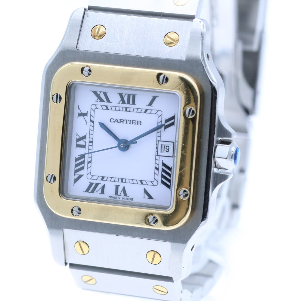 Cartier(カルティエ) 81036283 サントスガルべ LM 白文字盤 SS×YG/AT ステンレス×イエローゴールド 自動巻き 腕時計