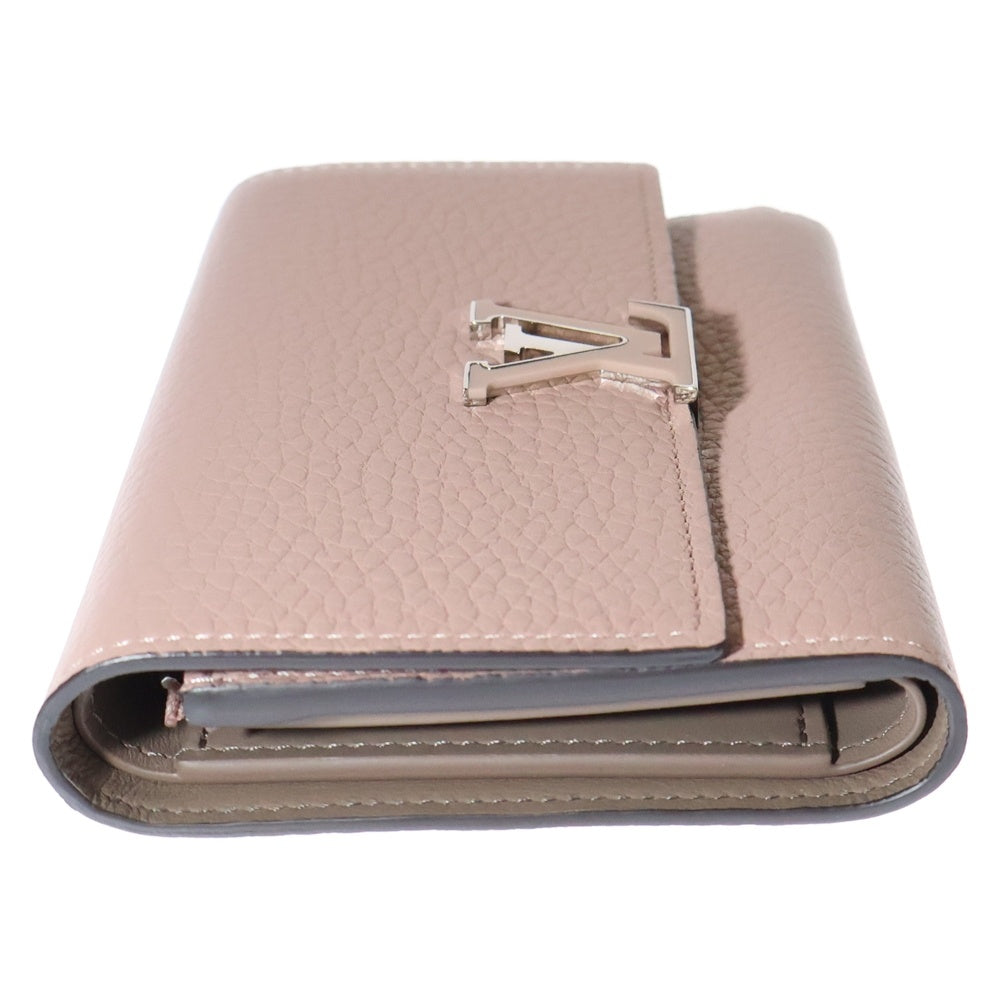 LOUIS VUITTON(ルイヴィトン) ポルトフォイユ・カプシーヌ コンパクト 三つ折り財布 ウォレット シルバー金具 ピンク ガレ M62156 ICタイプ