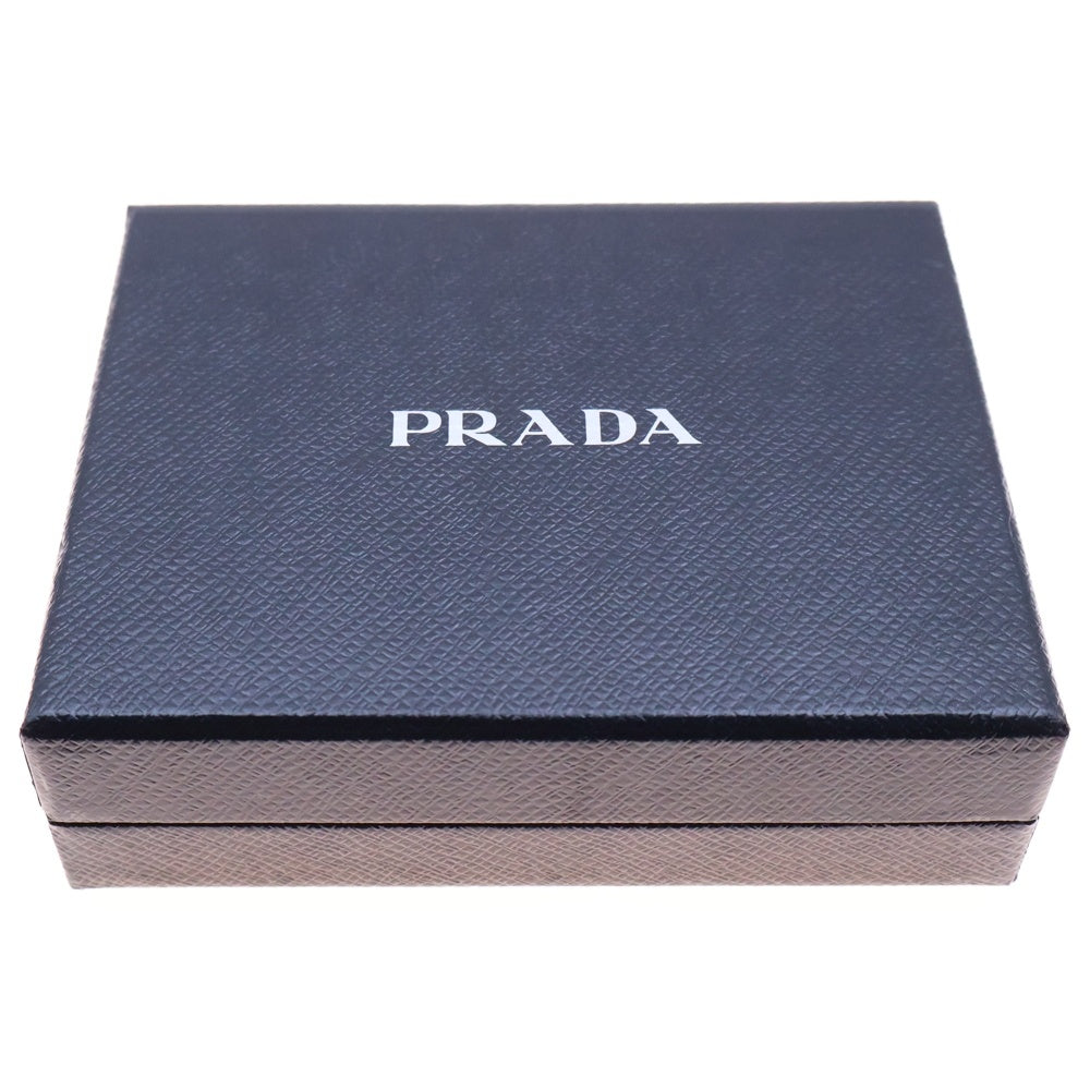 PRADA(プラダ) サフィアーノ 三つ折り財布 ベージュ×ブルー フロントロゴ 1MH025