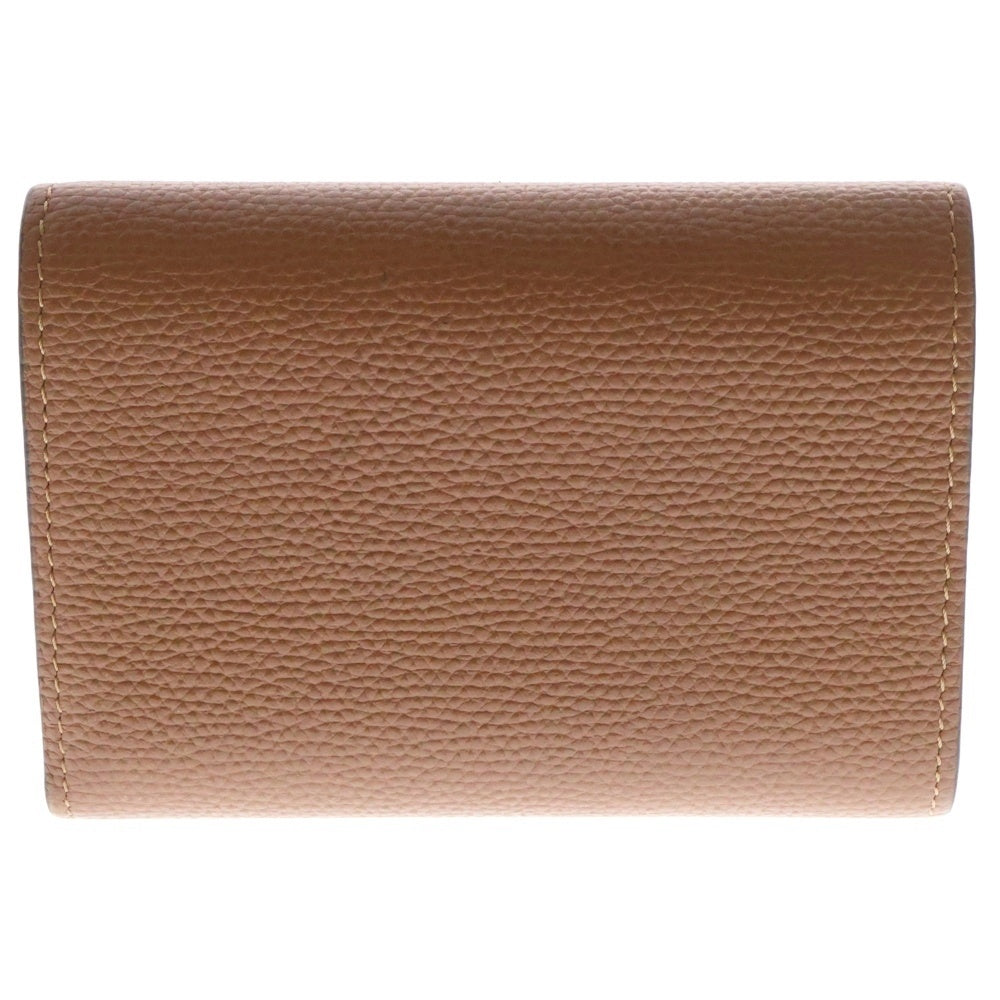 LOEWE(ロエベ) アナグラム バーティカルウォレット コンパクトウォレット スモール 三つ折り財布 ブラウン レザー シルバー金具