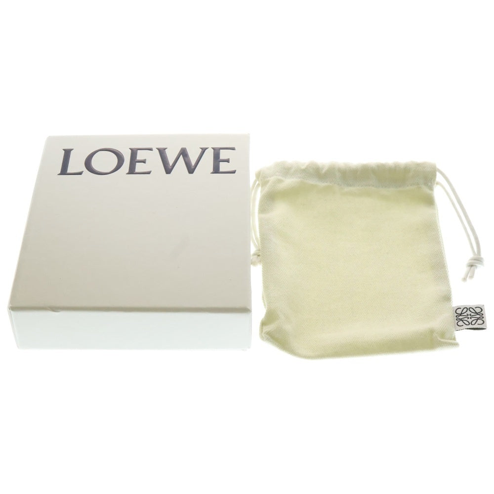 LOEWE(ロエベ) アナグラム バーティカルウォレット コンパクトウォレット スモール 三つ折り財布 ブラウン レザー シルバー金具