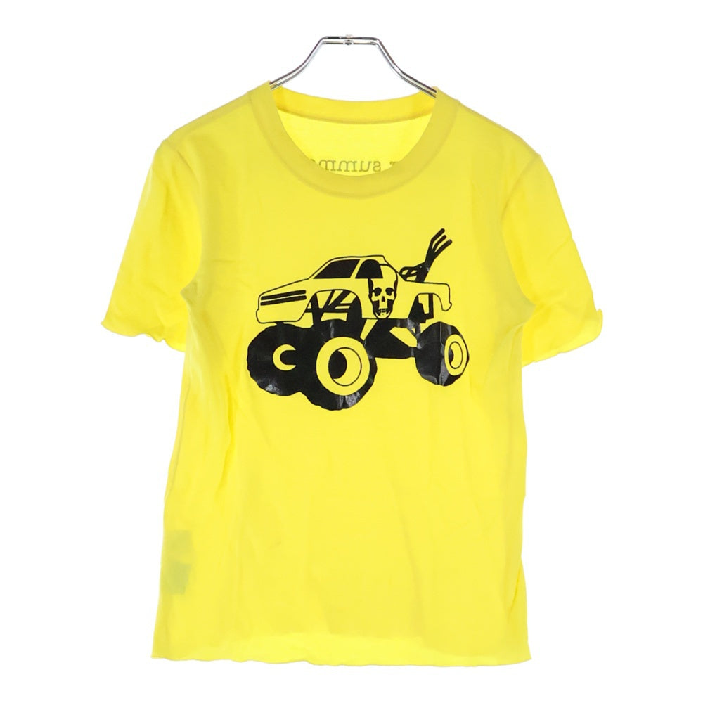 lucien pellat-finet(ルシアンペラフィネ) スカルプリント クルーネック 半袖Tシャツ カットソー イエロー