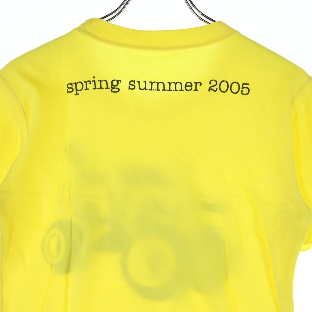 lucien pellat-finet(ルシアンペラフィネ) スカルプリント クルーネック 半袖Tシャツ カットソー イエロー