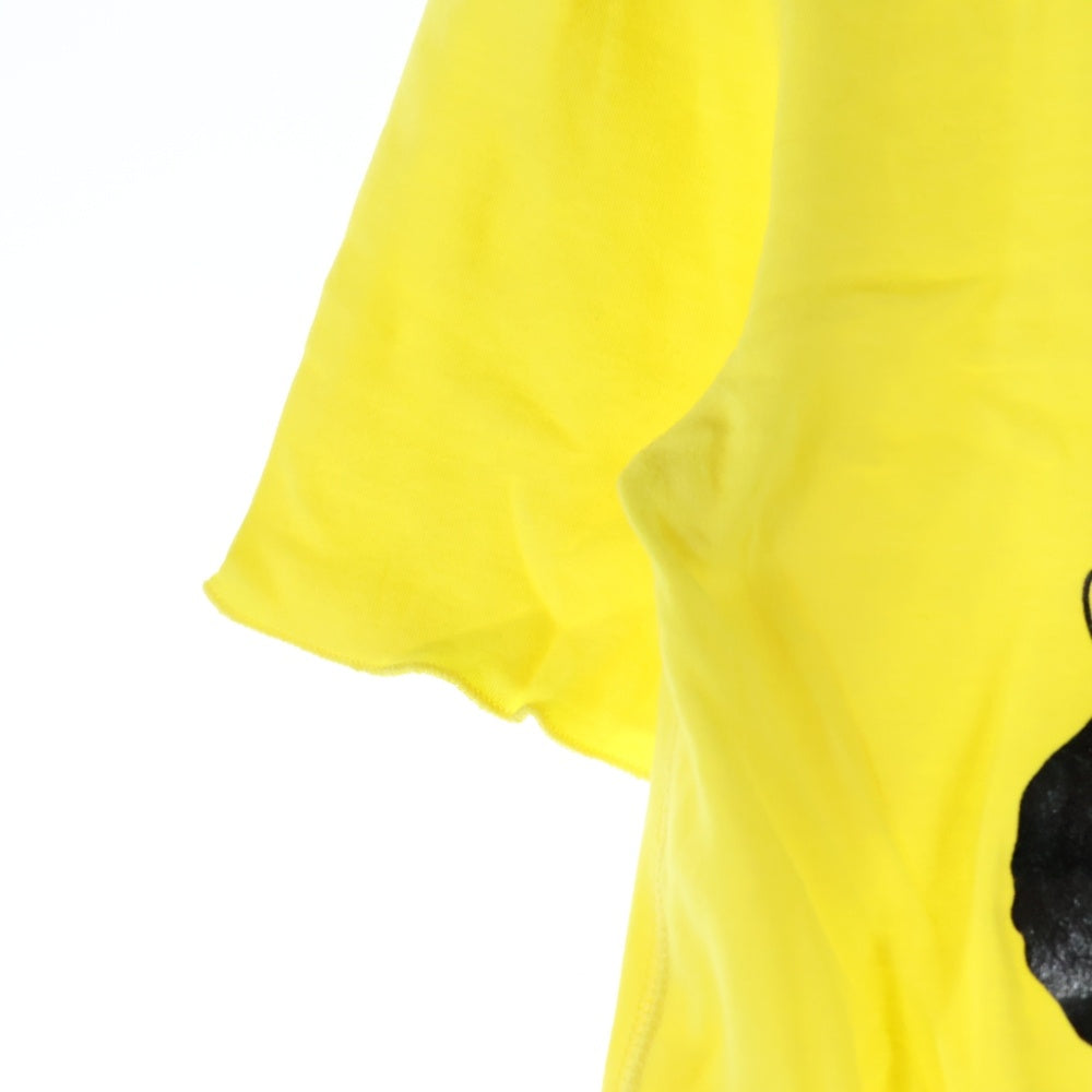 lucien pellat-finet(ルシアンペラフィネ) スカルプリント クルーネック 半袖Tシャツ カットソー イエロー