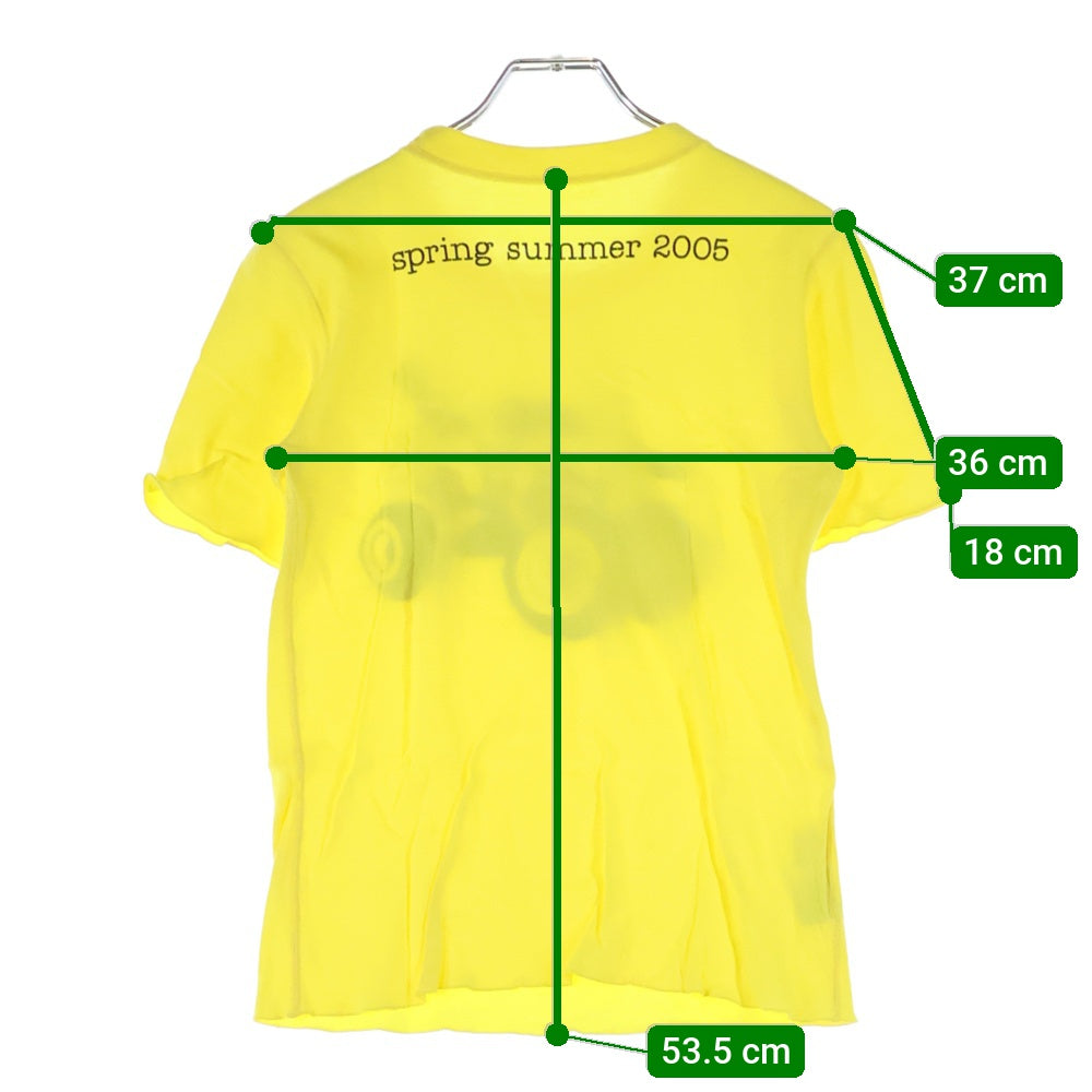 lucien pellat-finet(ルシアンペラフィネ) スカルプリント クルーネック 半袖Tシャツ カットソー イエロー