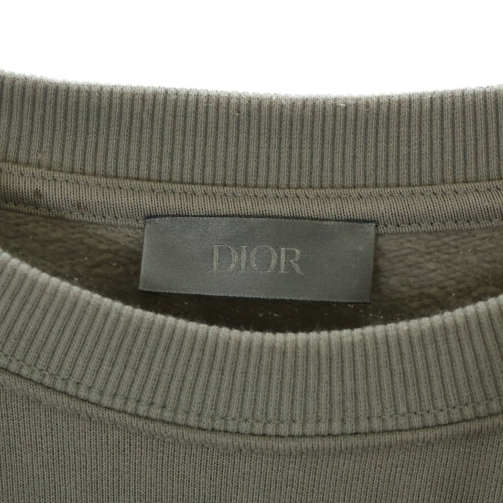 DIOR(ディオール) 23AW CDロゴ エンブロイダリー 刺繍 クルーネック 長袖 プルオーバー スウェット トレーナー ベージュ 343J699A0531