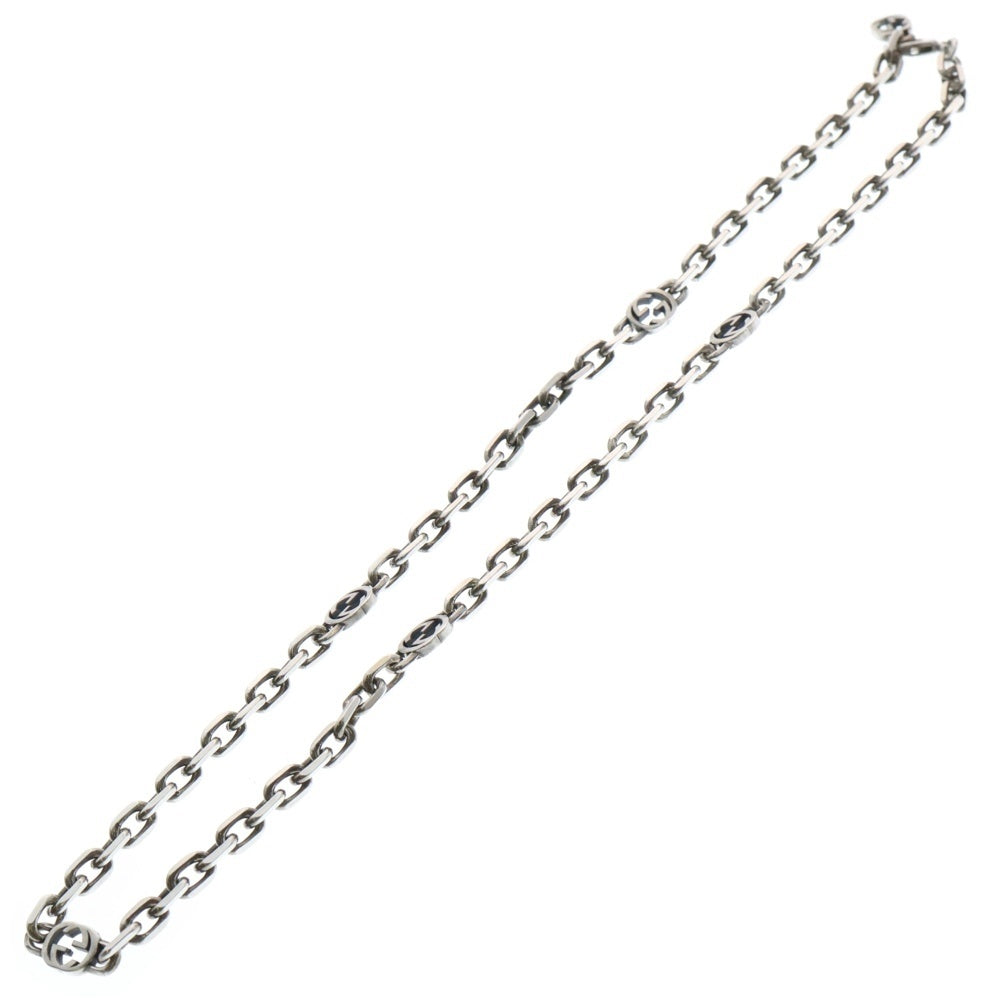 GUCCI(グッチ) インターロッキング GGロゴ ネックレス チェーン ペンダント シルバー 616941