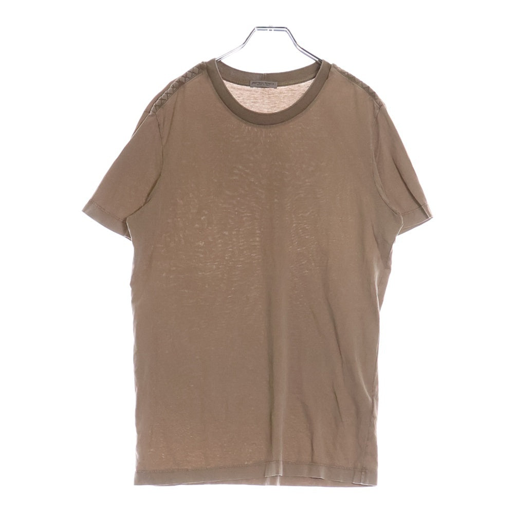 BOTTEGA VENETA(ボッテガヴェネタ) ショルダーデザイン クルーネック 半袖Tシャツ カットソー ベージュ 541608 VEX50