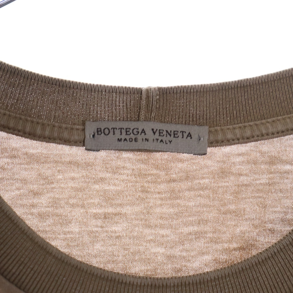 BOTTEGA VENETA(ボッテガヴェネタ) ショルダーデザイン クルーネック 半袖Tシャツ カットソー ベージュ 541608 VEX50