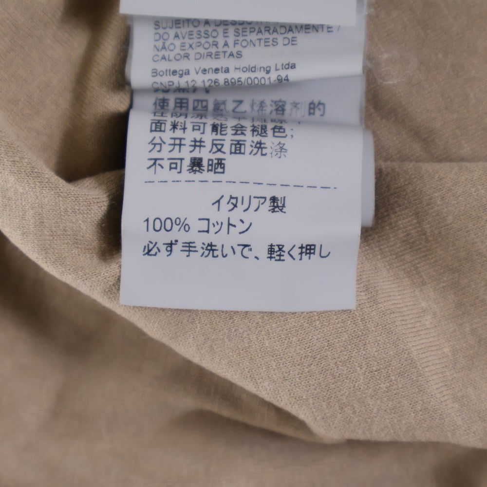 BOTTEGA VENETA(ボッテガヴェネタ) ショルダーデザイン クルーネック 半袖Tシャツ カットソー ベージュ 541608 VEX50