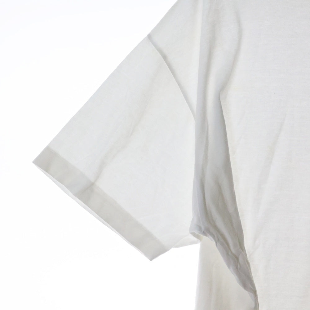 HERMES(エルメス) Hロゴ刺繍 コットンクルーネックカットソー 半袖ポケットTシャツ ホワイト