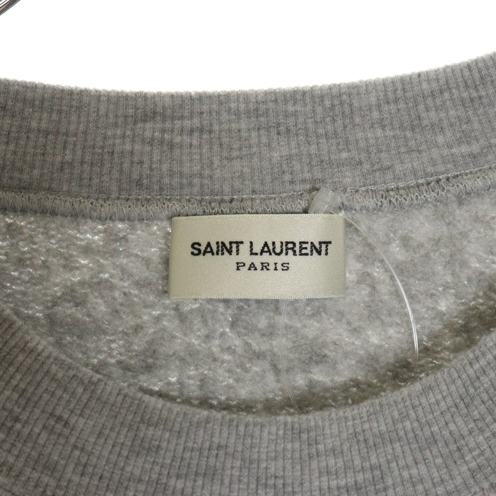 SAINT LAURENT PARIS(サンローランパリ) 21AW ×PEANUTS ピーナッツ スヌーピー プリント クルーネック長袖トレーナー スウェット グレー
