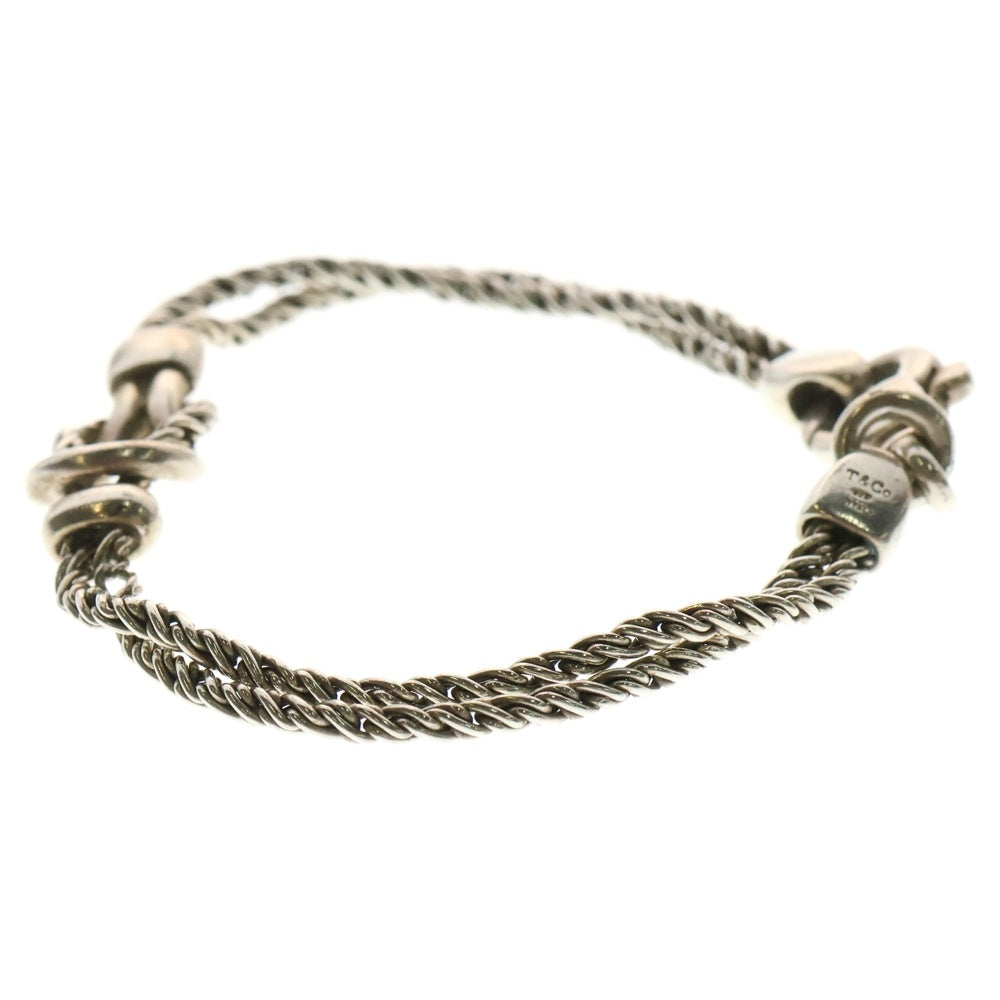 TIFFANY&Co(ティファニー) センターノット ダブルロープ ブレスレット SV925 シルバー ツイストチェーン