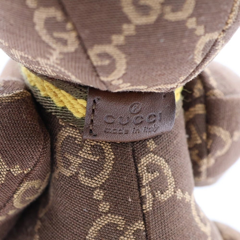 GUCCI(グッチ) GGキャンバス クマ ベアー マスコット 総柄 熊 ぬいぐるみ ブラウン