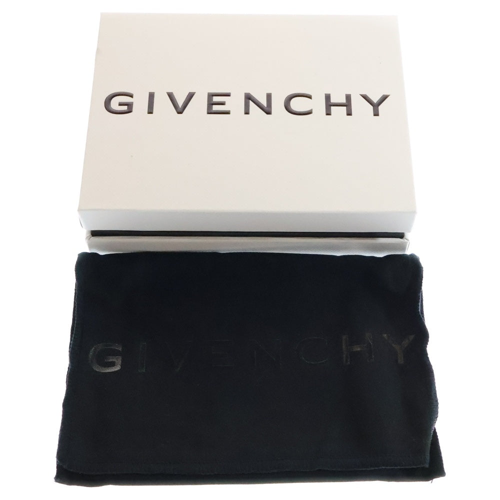 GIVENCHY(ジバンシィ) 二つ折り財布 コンパクトウォレット コインケース ダークグリーン カーフスキン シルバー金具