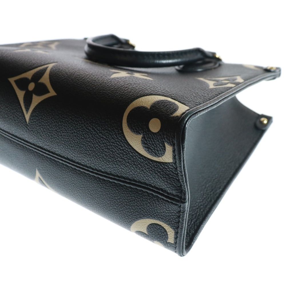 LOUIS VUITTON(ルイヴィトン) オンザゴーPM モノグラムアンプラント レザー 2WAY ハンド ショルダーバッグ ゴールド金具 ブラック/ベージュ M45659 RFID
