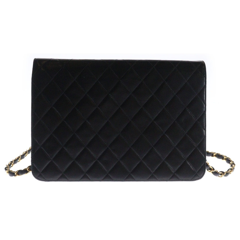 CHANEL(シャネル) マトラッセ25 シングルフラップ シングルチェーン ショルダーバッグ ブラック ラムスキン ゴールド金具