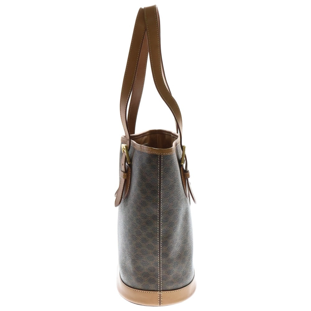 CELINE(セリーヌ) マカダム ハンドバッグ ミニトートバッグ ゴールド金具 ブラウン PVC×レザー
