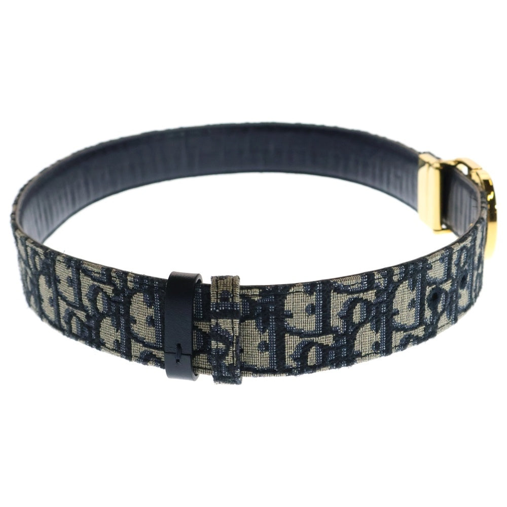 DIOR(ディオール) オブリーク CDロゴ ベルト ネイビー ゴールド金具 キャンバス×レザー