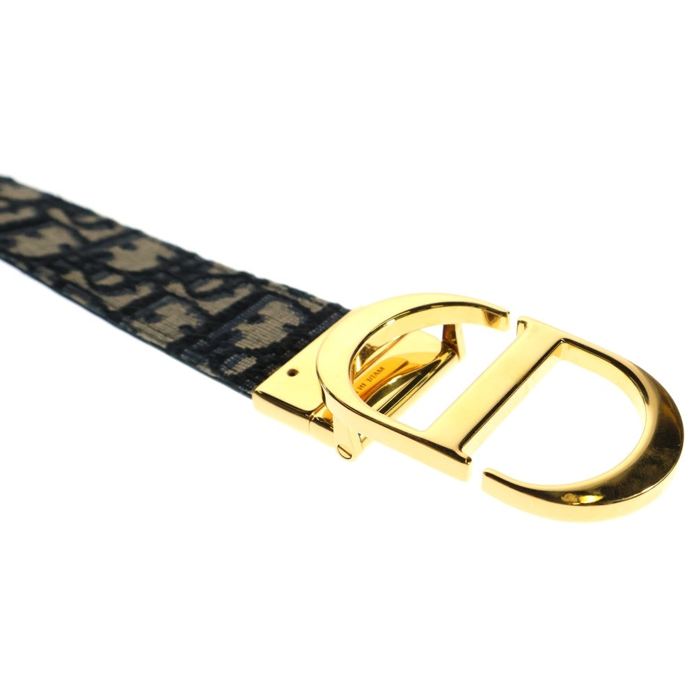 DIOR(ディオール) オブリーク CDロゴ ベルト ネイビー ゴールド金具 キャンバス×レザー