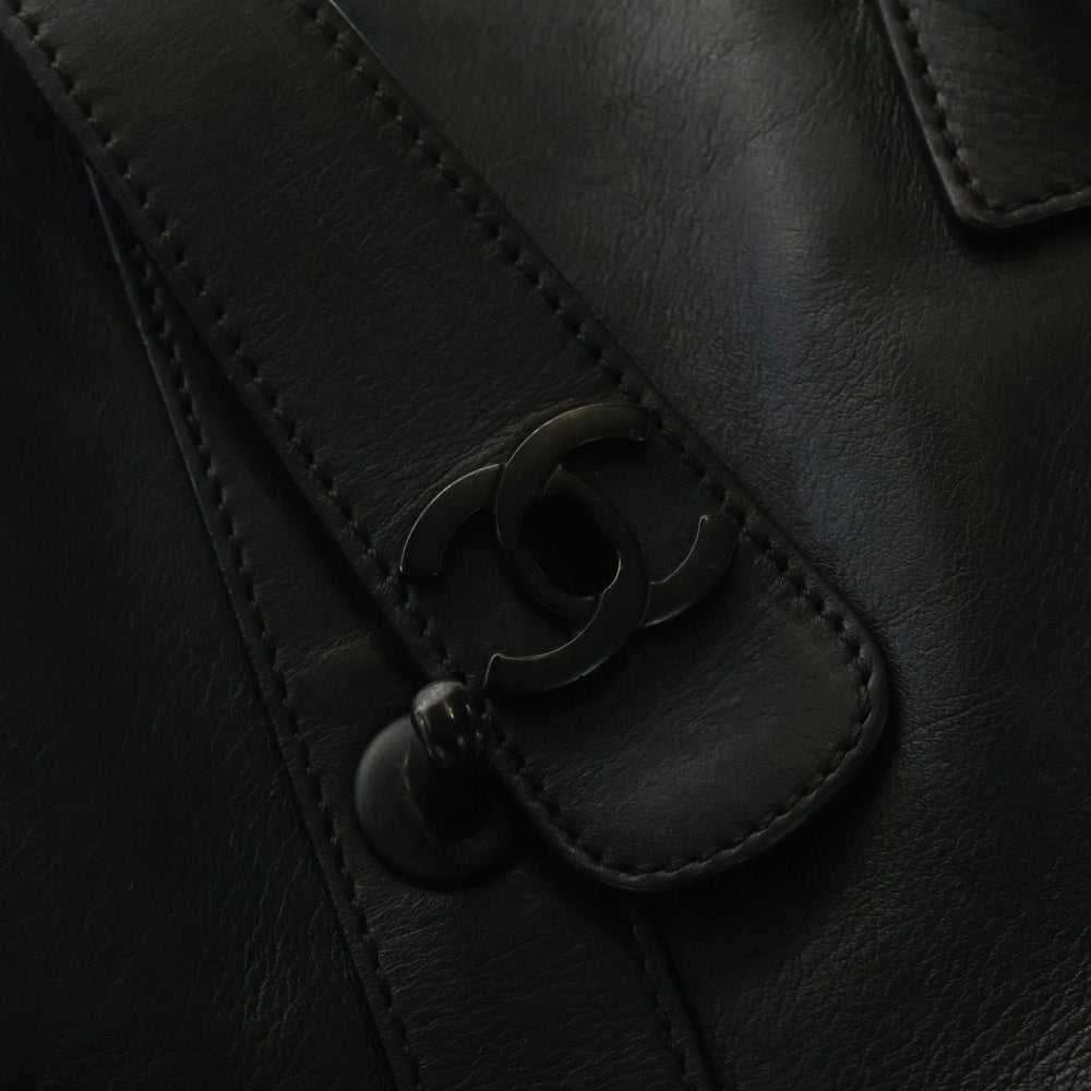 CHANEL(シャネル) ココマーク ハンドバッグ トートバッグ ブラック ブラック金具 ターンロック ラムスキン