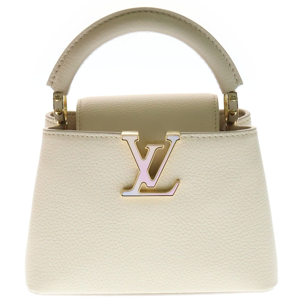 LOUIS VUITTON(ルイヴィトン) カプシーヌMINI ミニ モノグラム トリヨン レザー 2WAY ハンド ショルダーバッグ ゴールド金具 ホワイトベージュ M23944