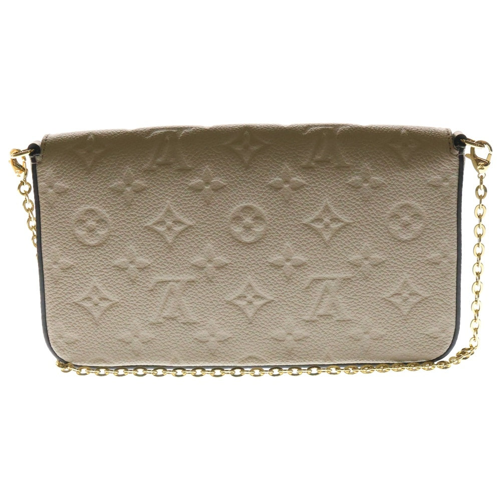 LOUIS VUITTON(ルイヴィトン) ポシェットフェリシー モノグラムアンプラント レザー チェーン ショルダーバッグ ゴールド金具 ベージュ M68697