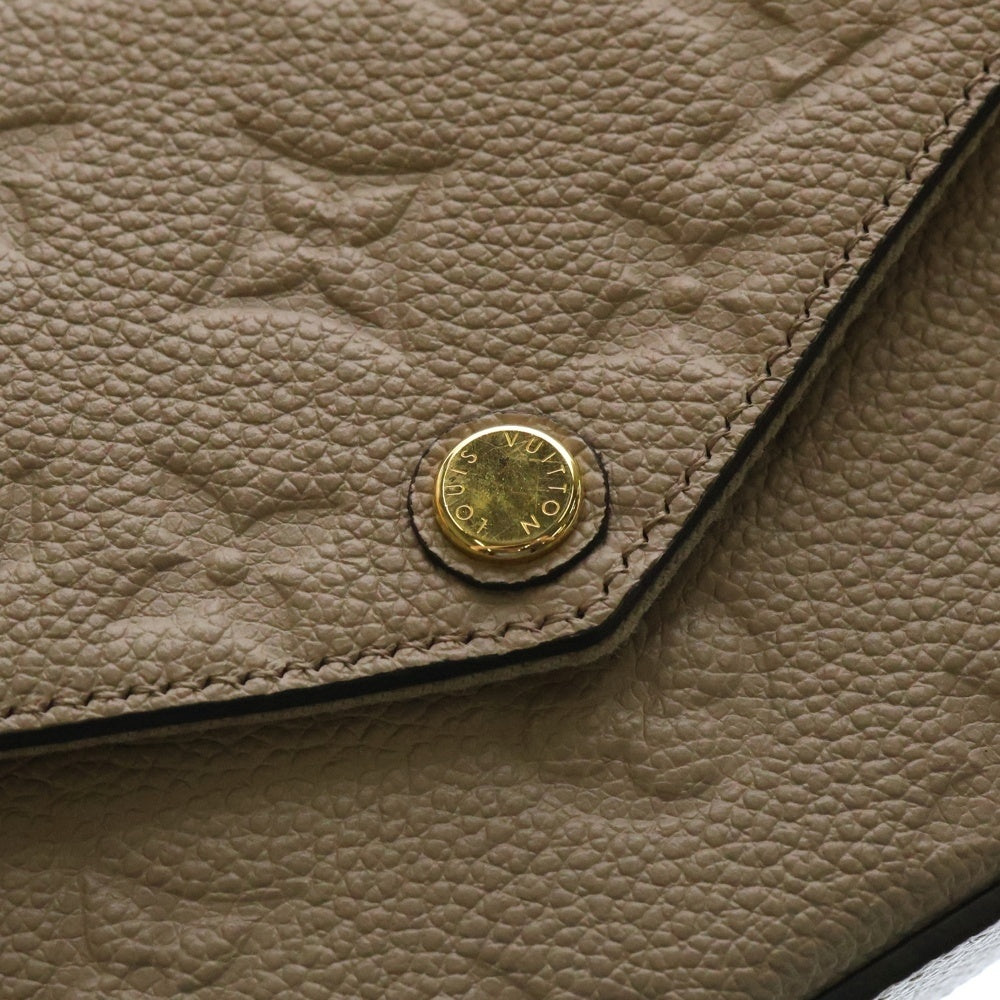 LOUIS VUITTON(ルイヴィトン) ポシェットフェリシー モノグラムアンプラント レザー チェーン ショルダーバッグ ゴールド金具 ベージュ M68697
