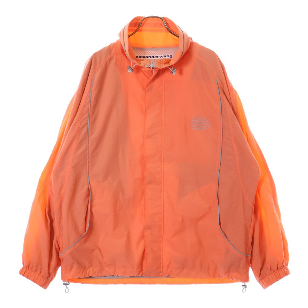 ALEXANDER WANG(アレキサンダーワン) ロゴプリント ハイネック ジップアップ ジャケット オレンジ UWC1232020