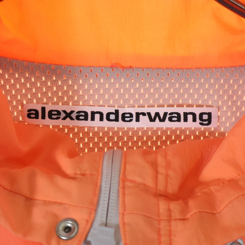 ALEXANDER WANG(アレキサンダーワン) ロゴプリント ハイネック ジップアップ ジャケット オレンジ UWC1232020