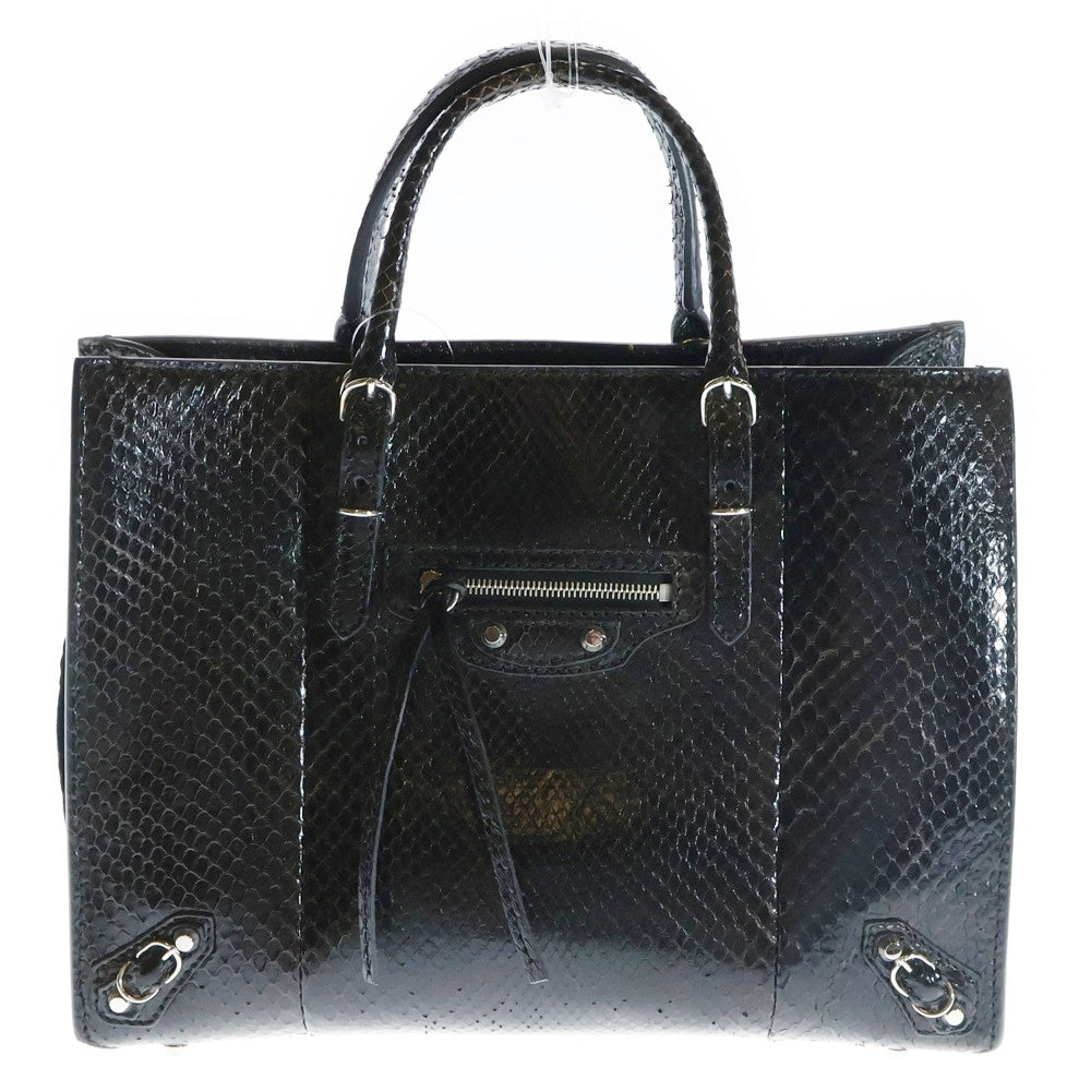 BALENCIAGA(バレンシアガ) ザ・ペーパー ミニ ハンドバッグ 2WAYバッグ ミニトートバッグ ショルダーバッグ ブラウン シルバー金具