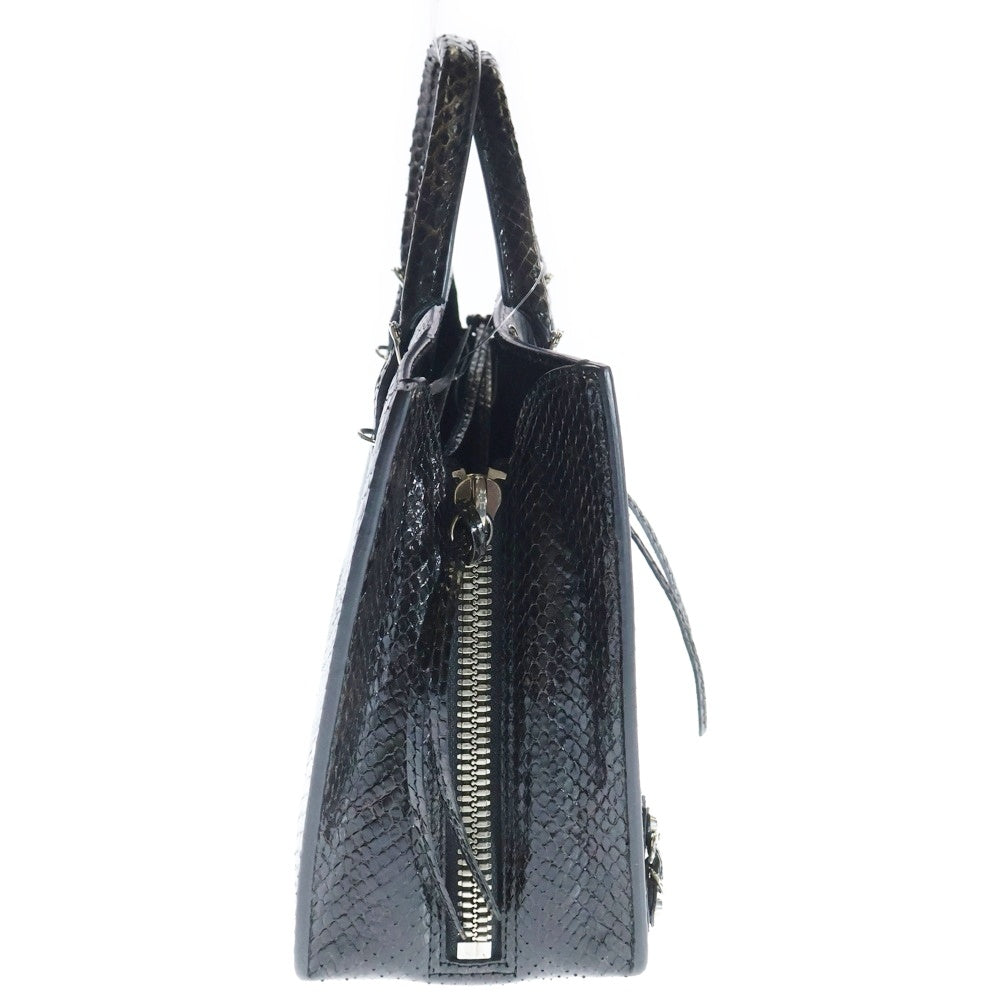 BALENCIAGA(バレンシアガ) ザ・ペーパー ミニ ハンドバッグ 2WAYバッグ ミニトートバッグ ショルダーバッグ ブラウン シルバー金具