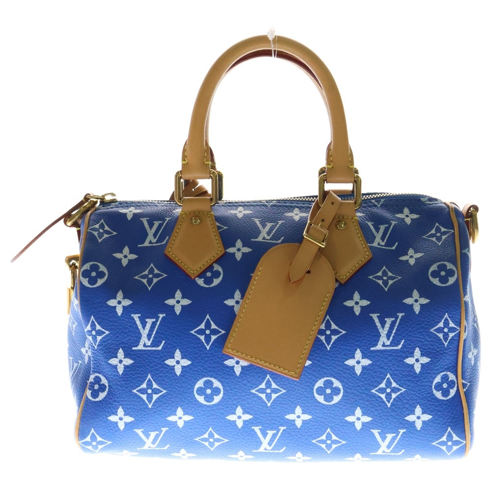 LOUIS VUITTON(ルイヴィトン) モノグラム スピーディP9 バンドリエール25 2WAY ポーチ付レザーハンドバッグ ショルダーバッグ ブルー M24424