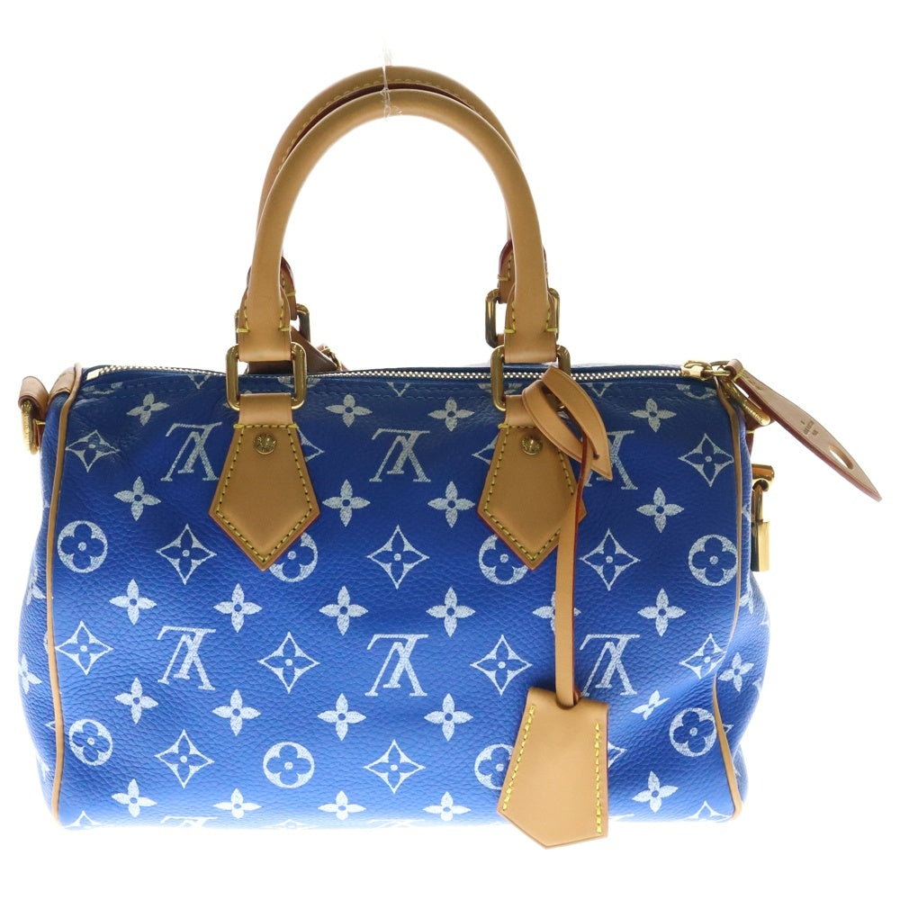LOUIS VUITTON(ルイヴィトン) モノグラム スピーディP9 バンドリエール25 2WAY ポーチ付レザーハンドバッグ ショルダーバッグ ブルー M24424