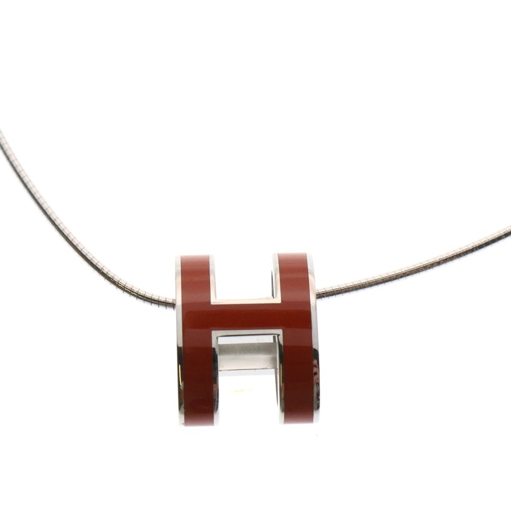 HERMES(エルメス) ポップアッシュH ネックレス ペンダント シルバー×オレンジ
