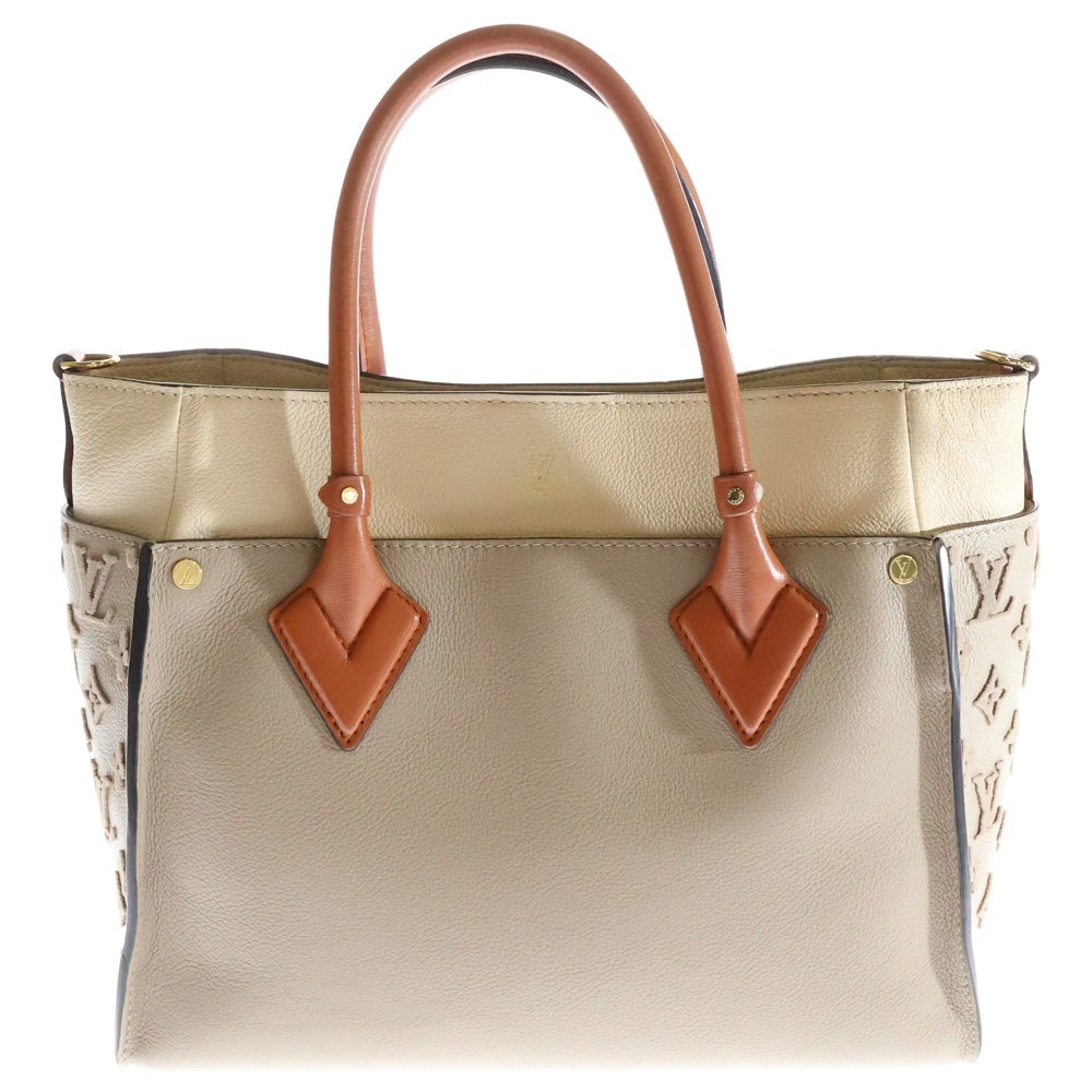 LOUIS VUITTON(ルイヴィトン) モノグラム オンマイサイドMM 2WAY レザーハンドバッグ ショルダーバッグ ベージュ/ブラウン レディース M53825