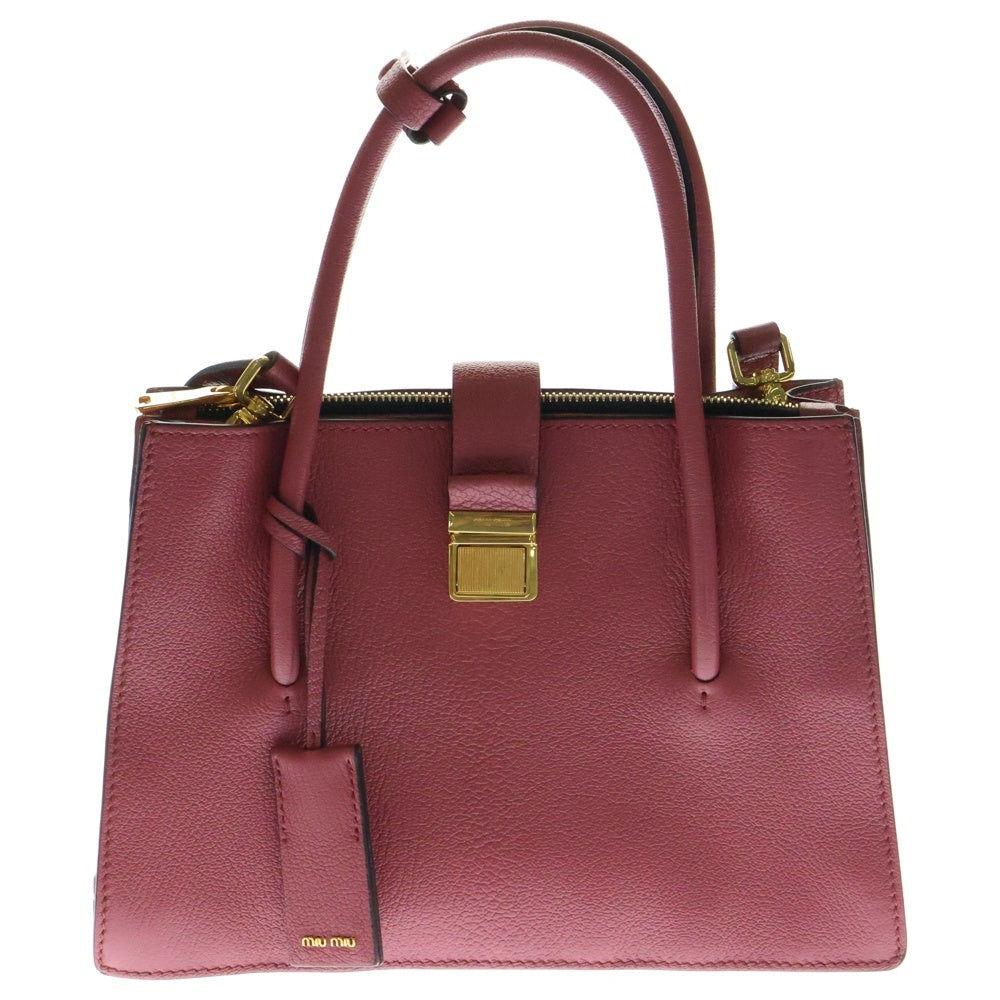 miumiu(ミュウミュウ) マドラス 2WAYハンドバッグ ショルダーバッグ ゴールド金具 ピンク レザー RN1104