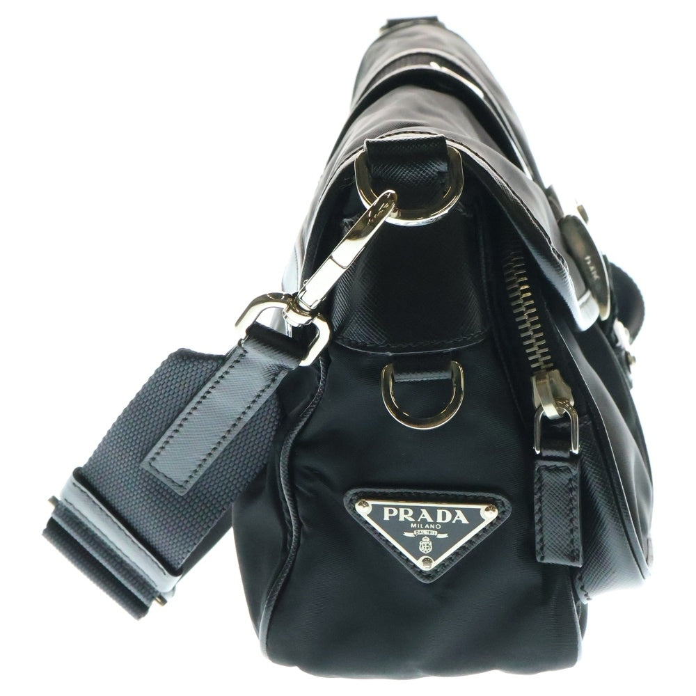 PRADA(プラダ) ショルダーバッグ ブラック ナイロン×レザー BT0464