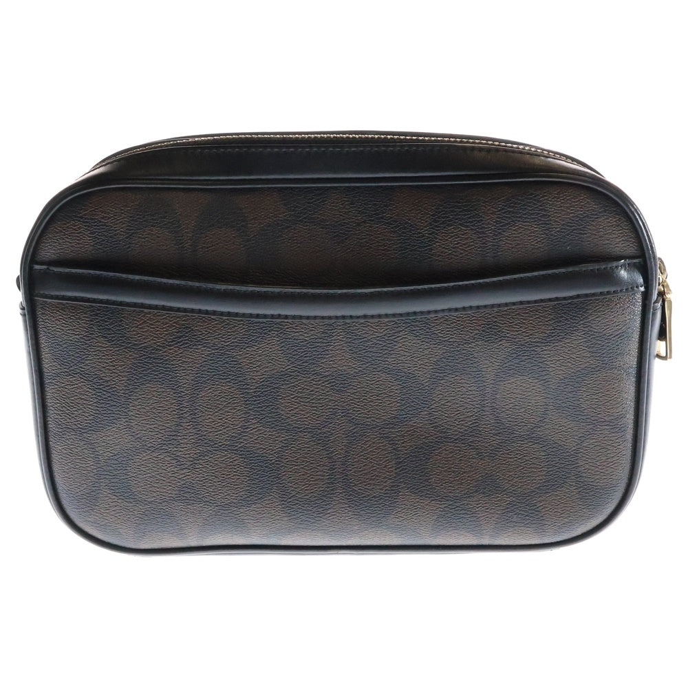 COACH(コーチ) シグネチャーロゴ レザーショルダーバッグ ブラック/ブラウン F68168